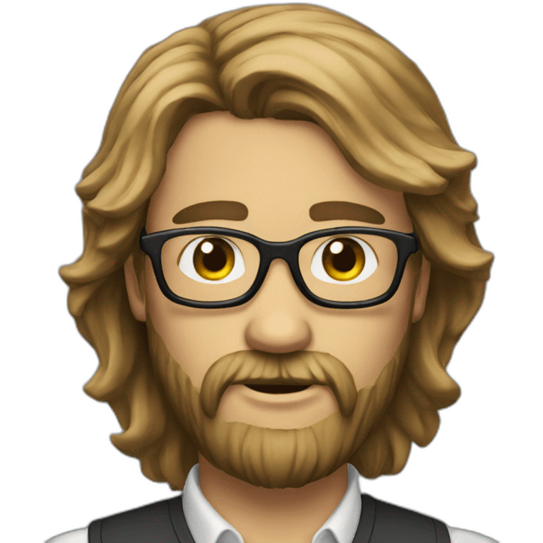 Man-long hairs-beard-glasses emoji