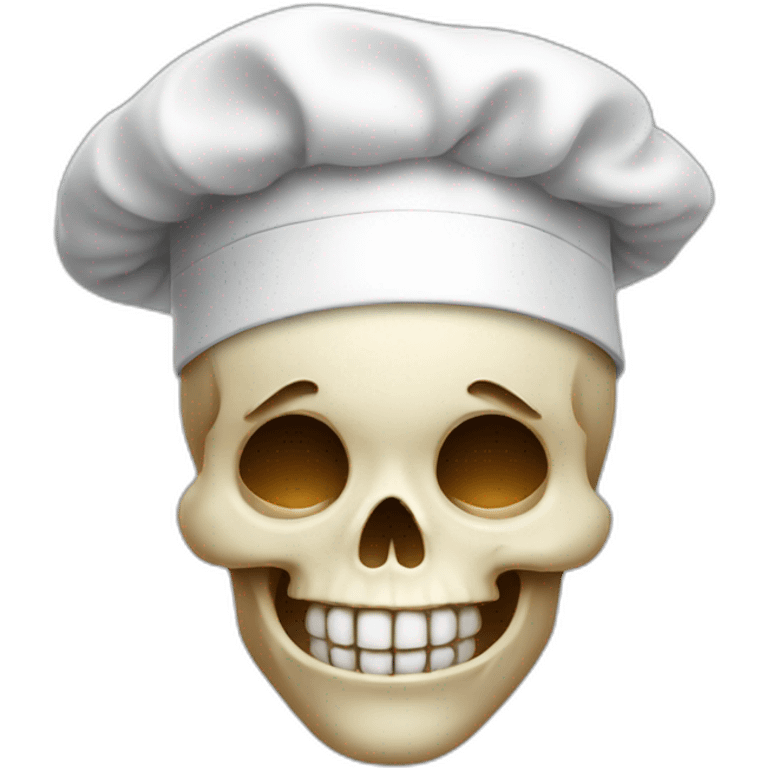 skull with chef hat making kissy face emoji