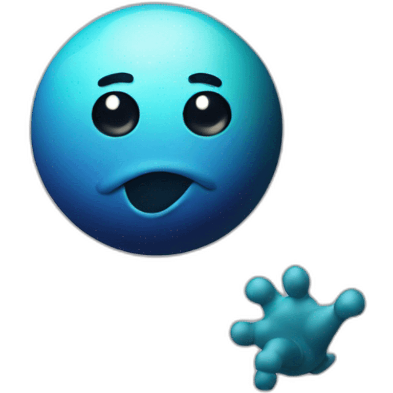 planet Neptune with a cartoon saluting face emoji