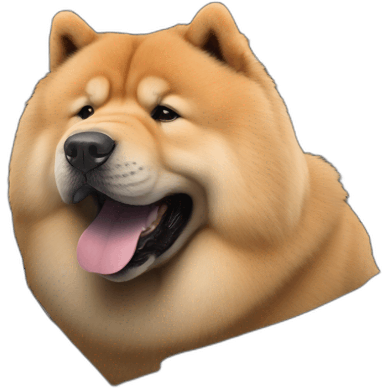 chow chow inside black tesla model 3 emoji