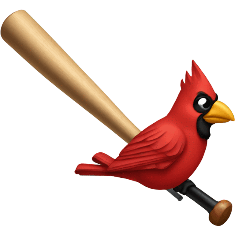 Cardinal on a baseball bat emoji