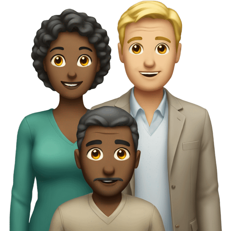 Man with two women emoji