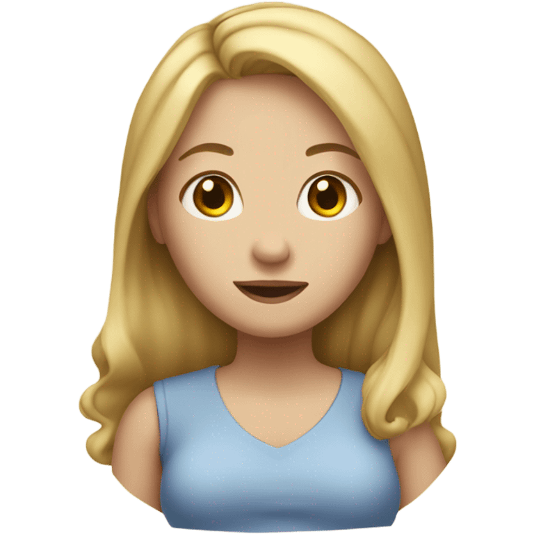 Long blonde haired girl pregnant  emoji