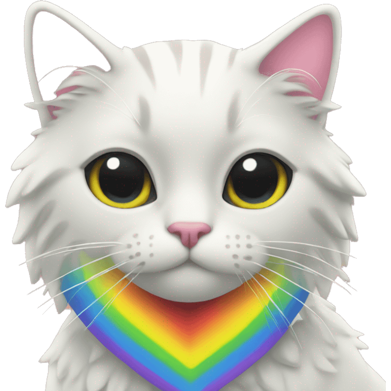 Rainbow heart cat emoji