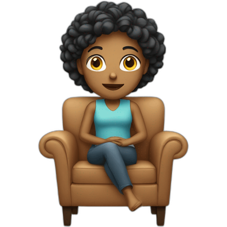 women sitting in chair emoji