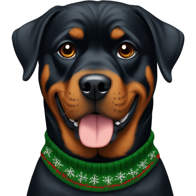 Rottweiler with Christmas jumper  emoji