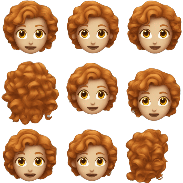 ginger girl wavy hair emoji