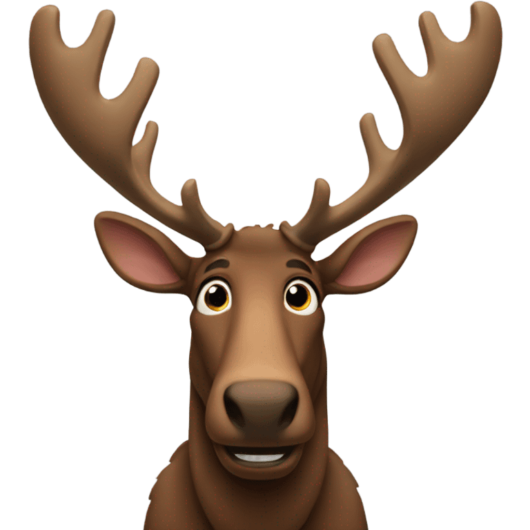 Regular emoji with moose face emoji