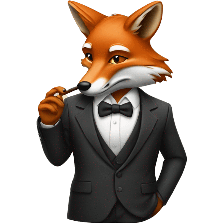 fox in a suit smoking a cigar emoji