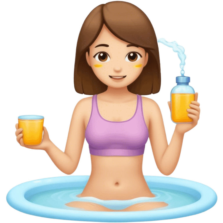 a girl doing self-care routine emoji