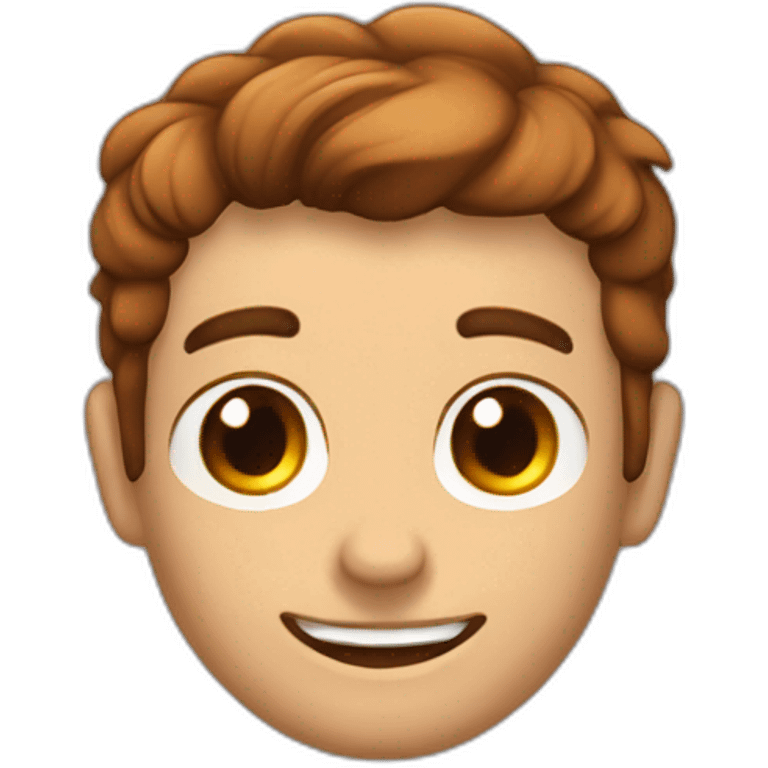 Homme ride chauve avec yeux marrons emoji