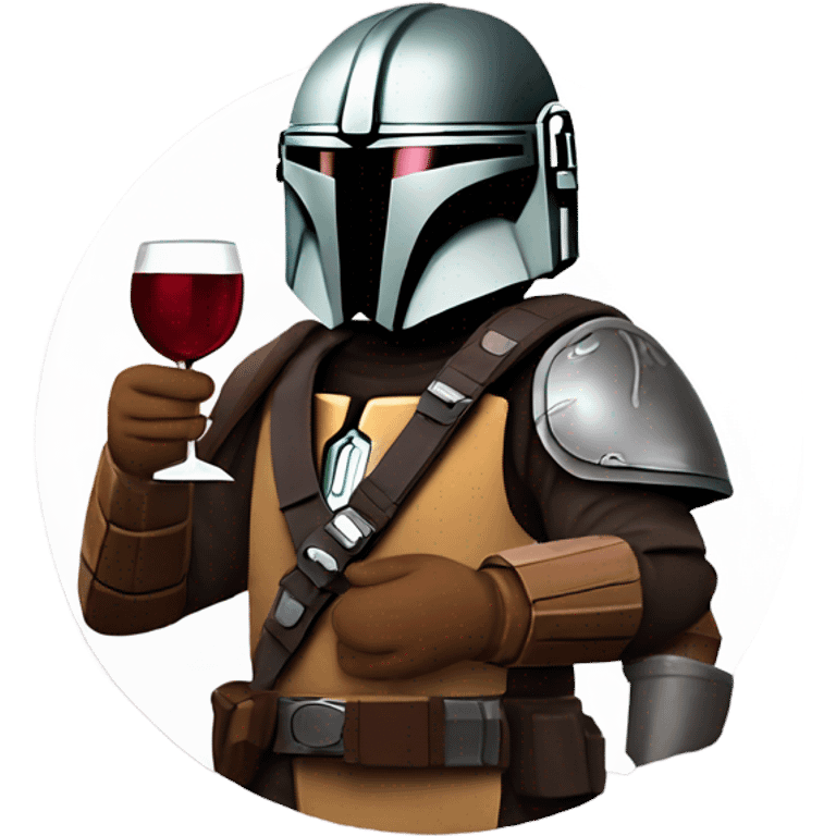 The Mandalorian holding a bottle of wine emoji