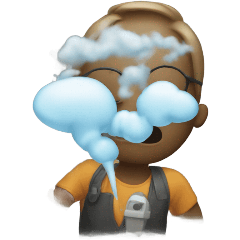 someone blowing air emoji