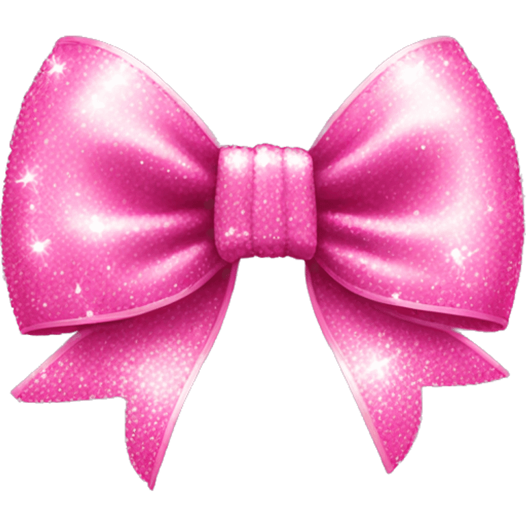 Pink sparkling bow emoji