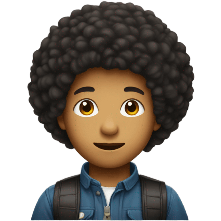 black boy with an afro emoji