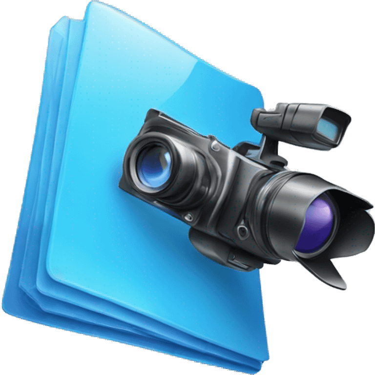 glass blue Folder with video camera emoji