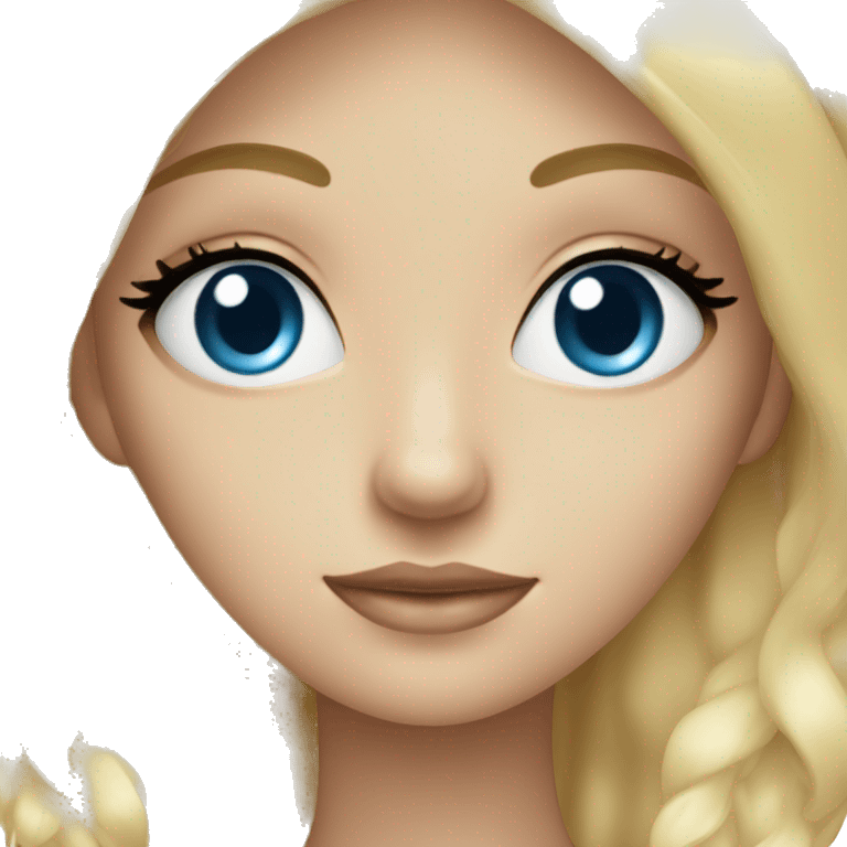 blonde girl with blue eyes and long eye lashes emoji