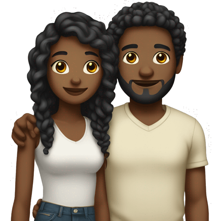 cute black couple emoji