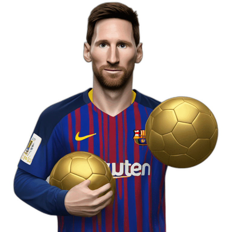 Messi avec un ballon d’or emoji