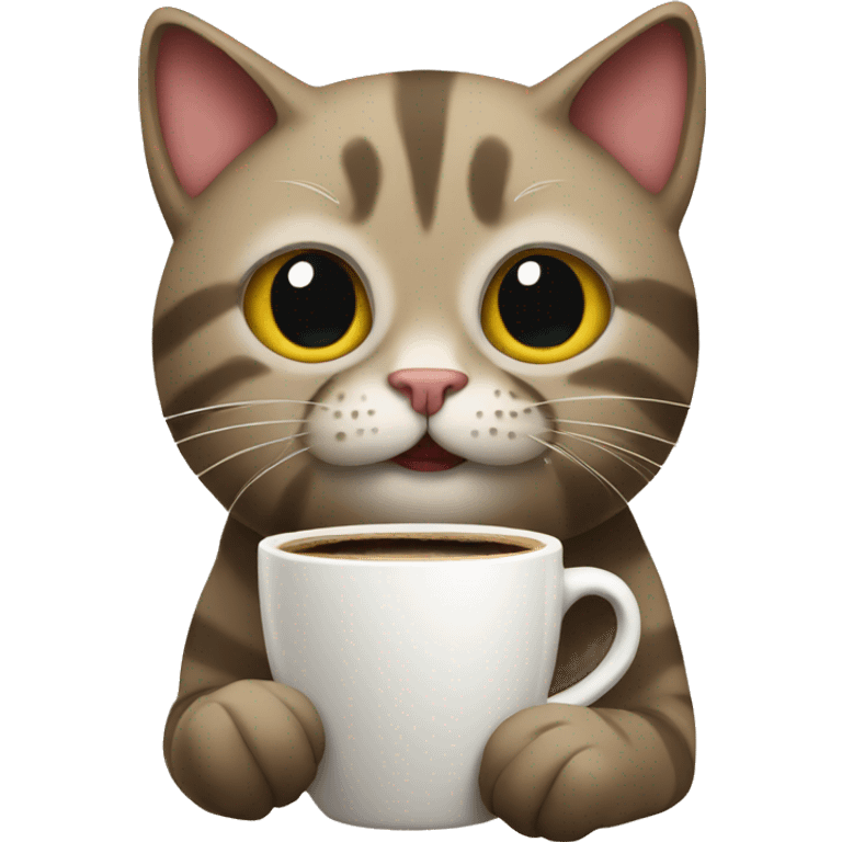 Cat with coffee  emoji