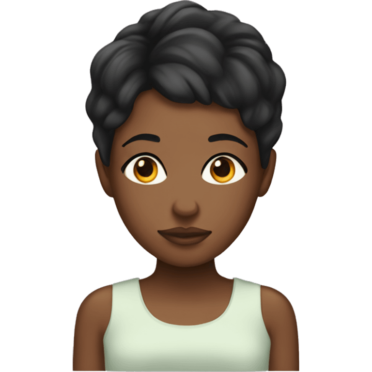 black girl with pixie cut sleep emoji