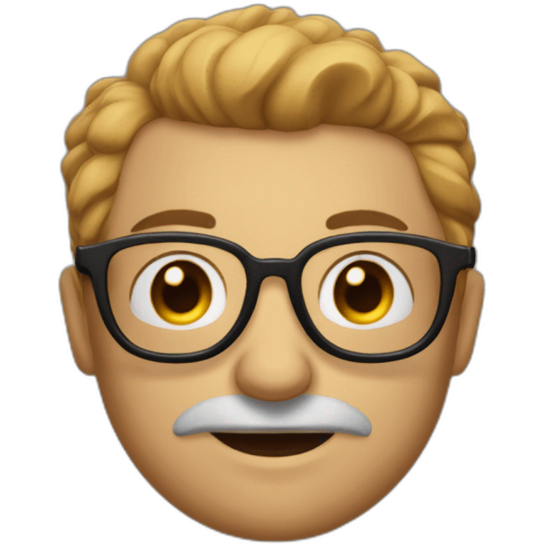 Chauve avec des lunettes gros nez emoji