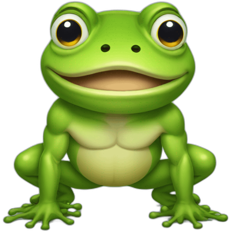 Muscular frog emoji