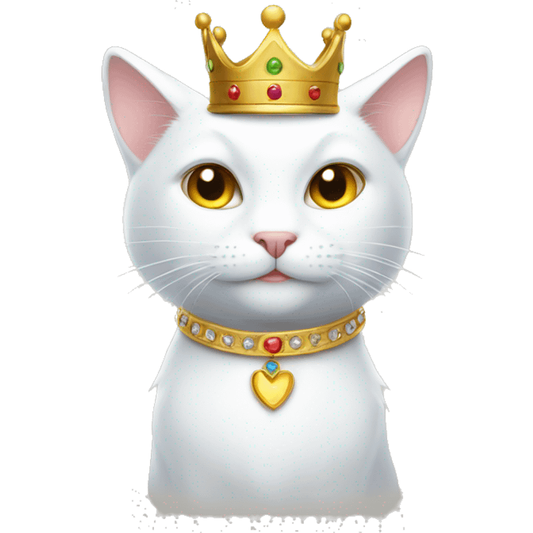 white cat with crown emoji