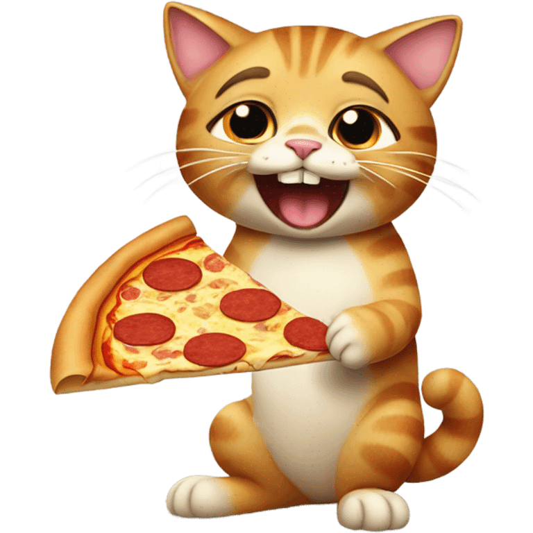 Cat eat pizza emoji