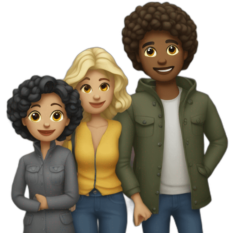 2 mujeres y un chico en Amsterdam emoji