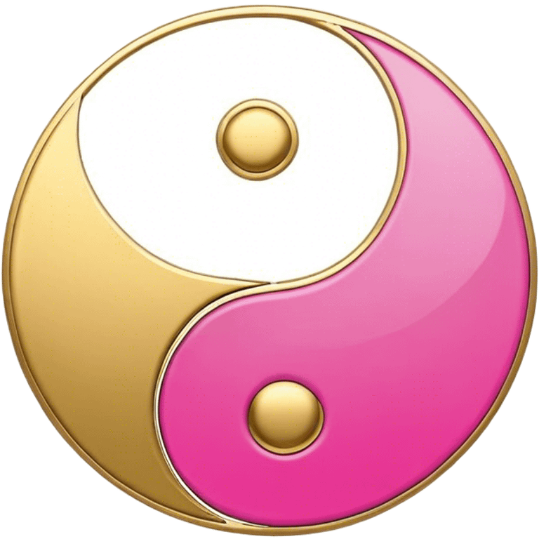 Yin Yang gold and pink emoji