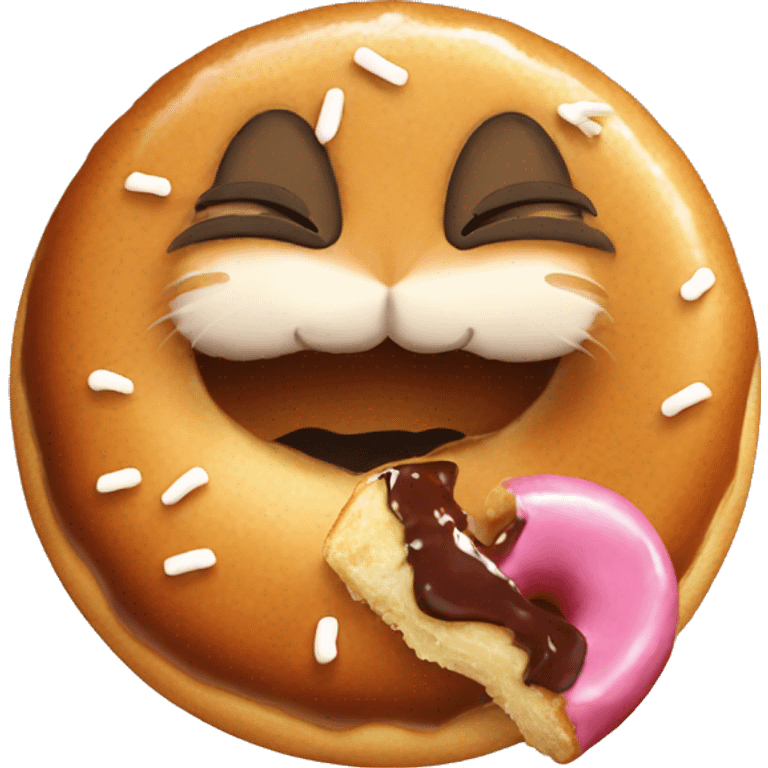 cat eat donat emoji