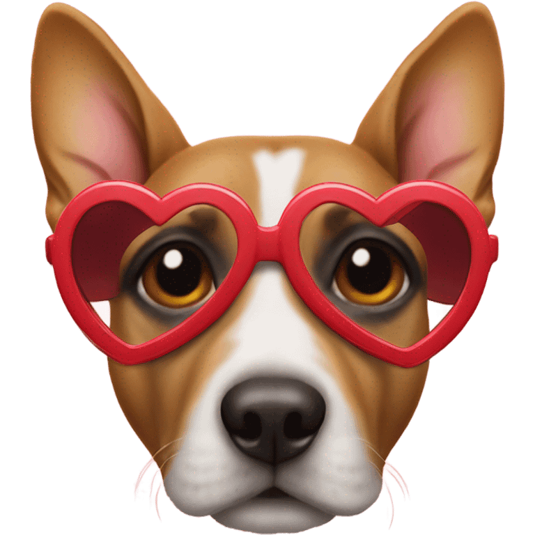 Dog wearing heart glasses emoji