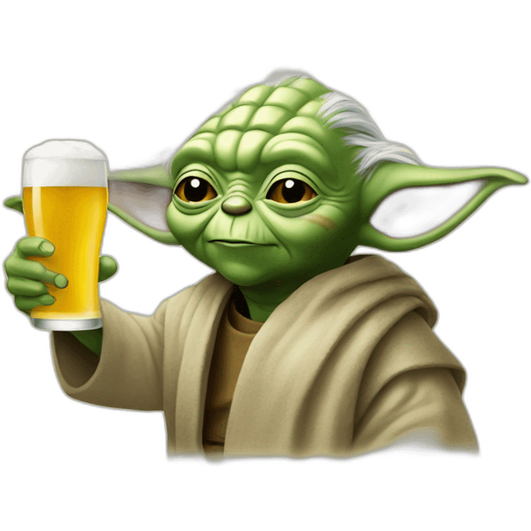 Yoda drink a beer emoji