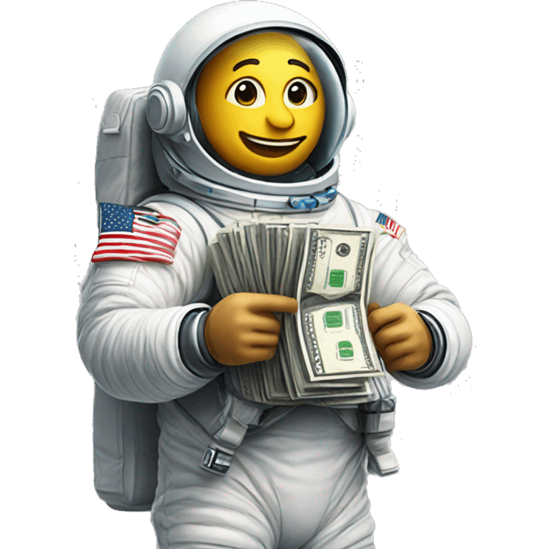 Astronaut holding a few dollars emoji