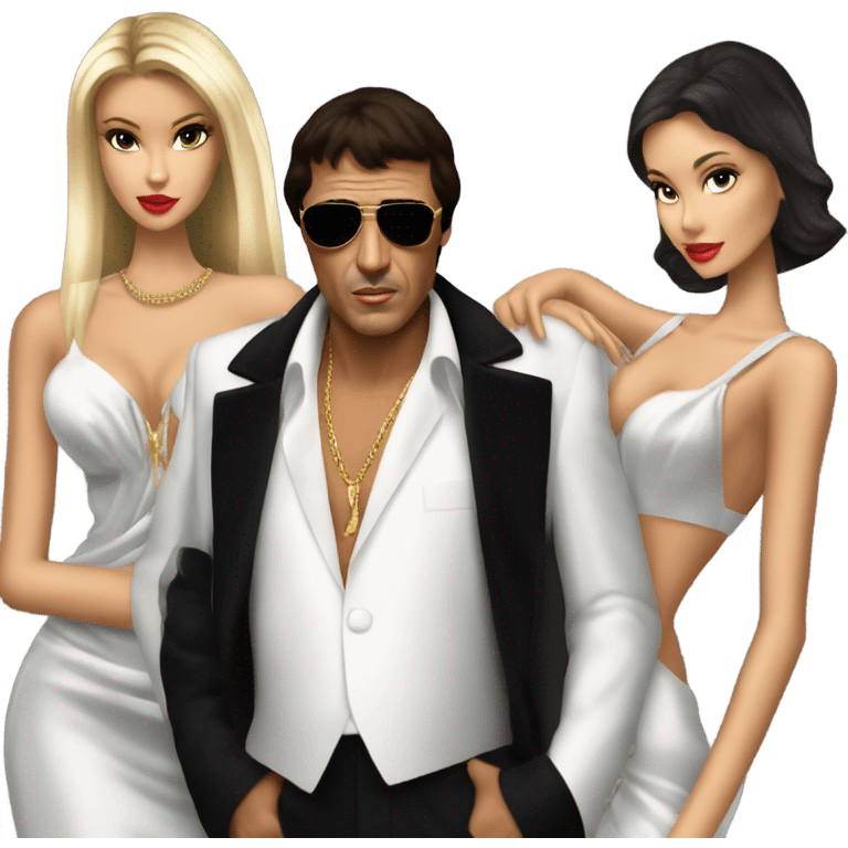 Tony Montana with 3 beautiful models emoji