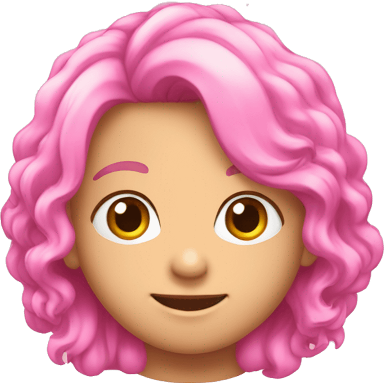 menino com cabelo cor de rosa emoji