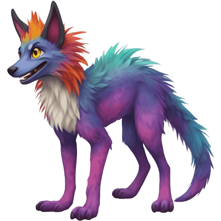 colorful Feral Sergal Fursona emoji