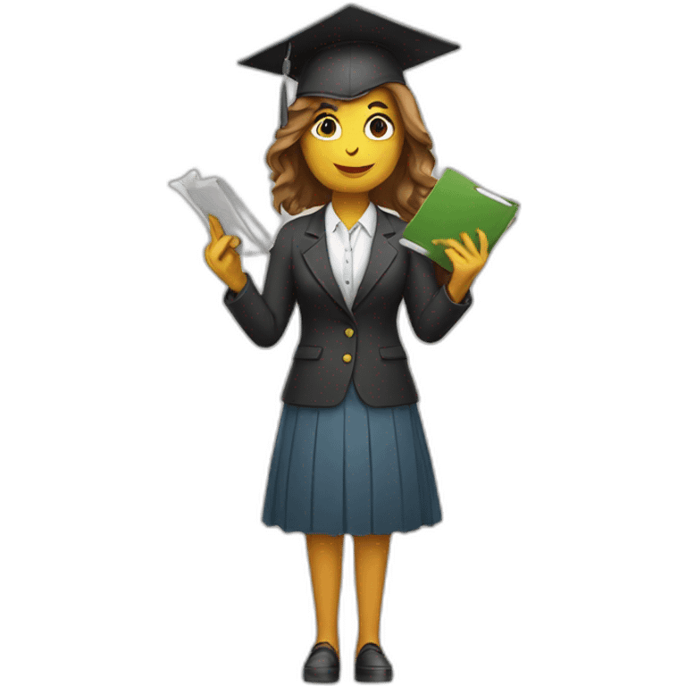 Eagle dressed as a female teacher emoji