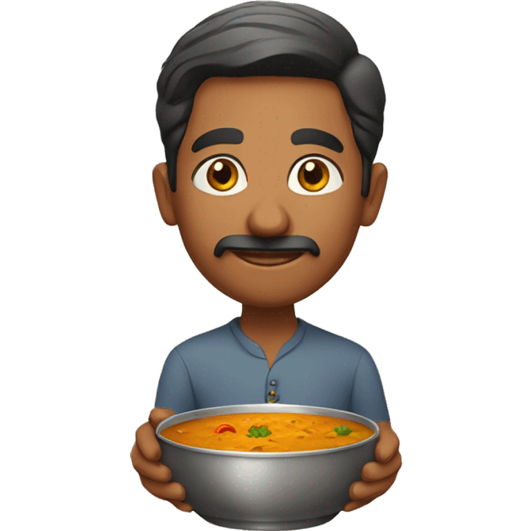 indian man with bowl of curry emoji