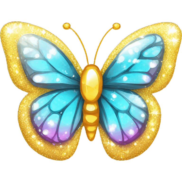 Shiny sparkly glass crystal butterfly emoji