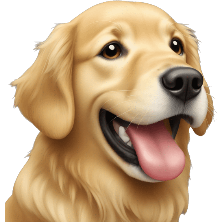 golden retriever licking someone’s face emoji