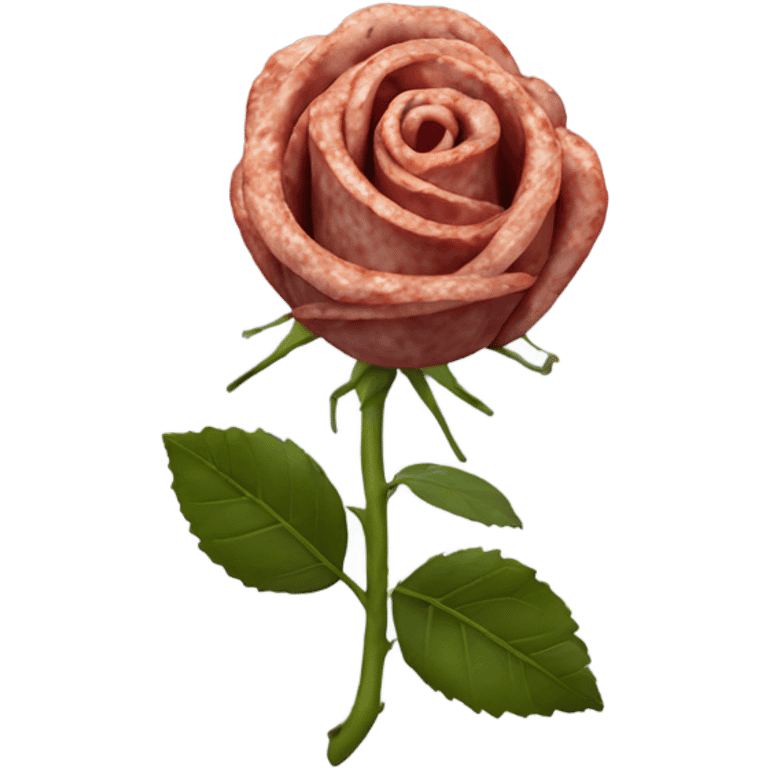 Rose made with salami emoji