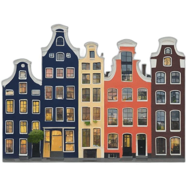 Amsterdam colorful houses emoji