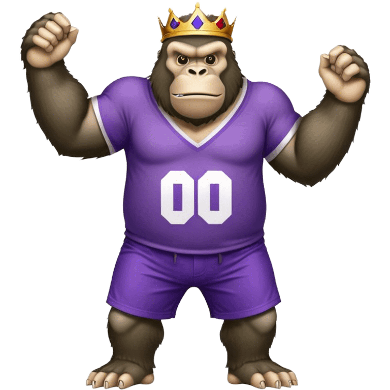 king kong wearing dockers jersey white and purple anchor emoji