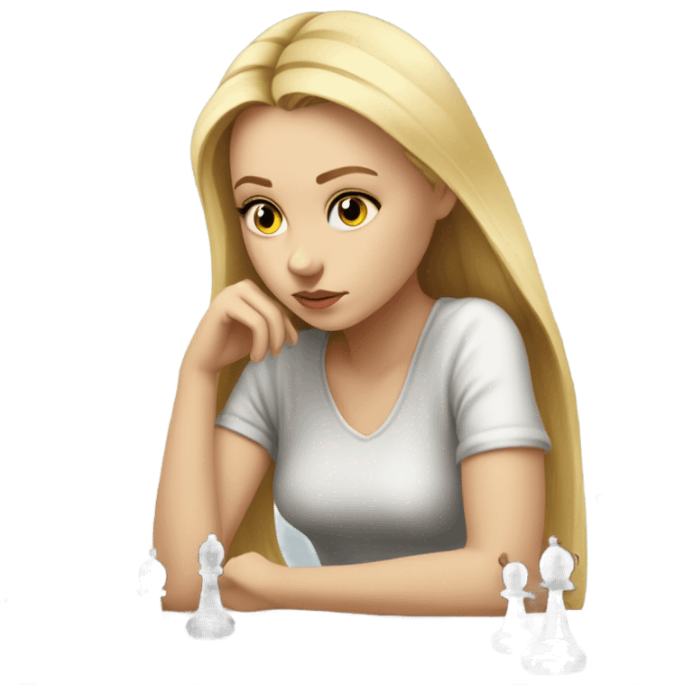 Blonde girl playing chess emoji