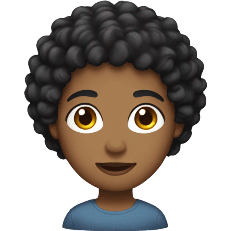 Black hair perm emoji