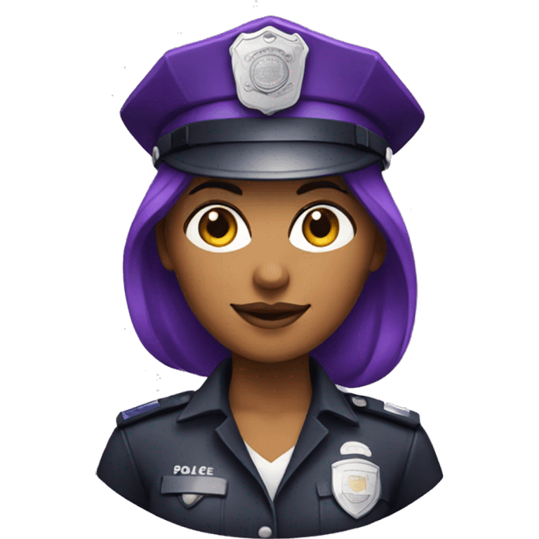 woman in purple police hat emoji