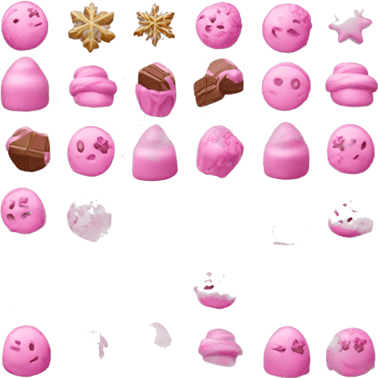 Pink cute Christmas chocolate  emoji