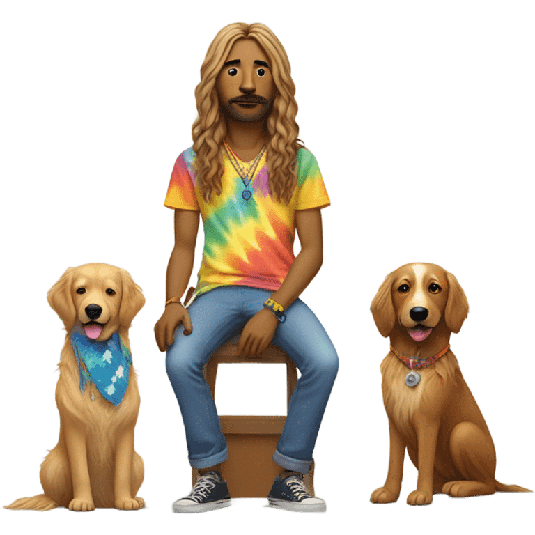 Smoking hippie with dogs emoji